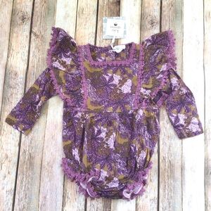 NWT Kate Quinn Bamboo Goldilocks Floral Ruffle Lace Bubble